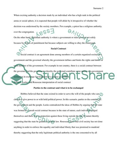 The Social Contract Theory Of Hobbes, Locke, and Rousseau