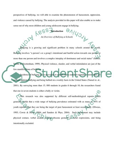 Bullying: Revealing theHiddenFaceof SchoolViolence