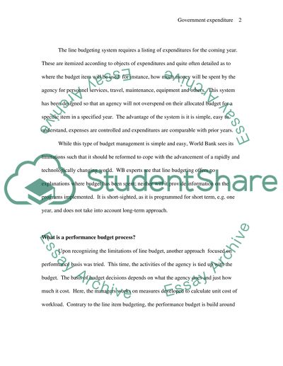 The Role of Budgeting in the Public Expenditure