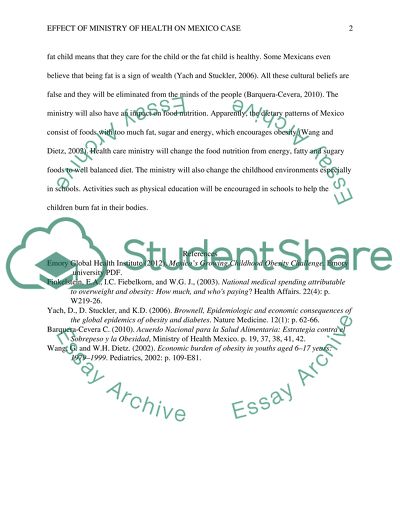 Ministry of Health in Mexico case (consider: health system, double burden of disease)