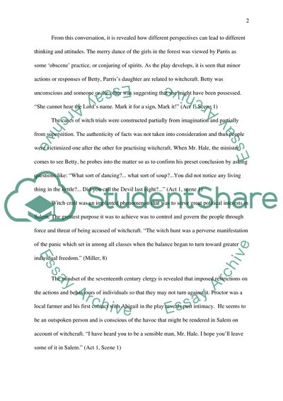 Salem Witch Trials and the Crucible