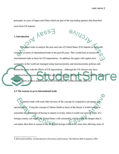 The US Importation Benefits for World Development