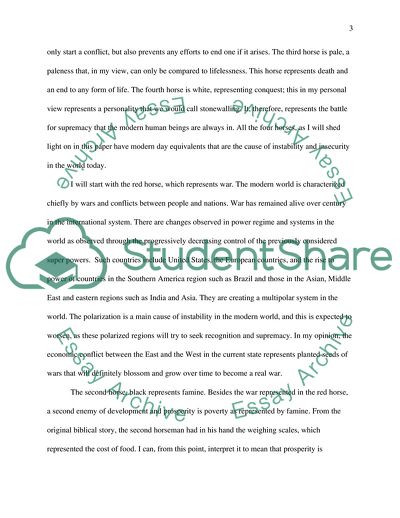 The Four Horsemen of the Apocalypse and the Modern Day Equivalents