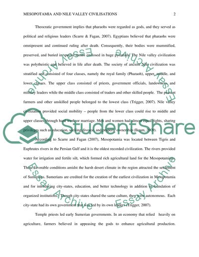 The Similarities and Differences of Two Early Civilizations