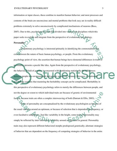 Evolutionary Psychology Approach