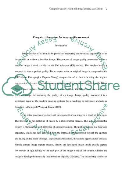 Computer Vision System for Image Quality Assessment