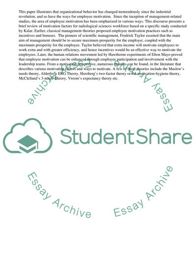 Motivation in a Multigenerational Radiologic Science Workplace