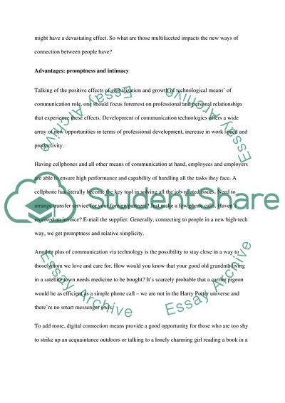 New Ways of Communication - Good or Bad