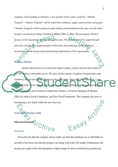 Marketing Plan for the Next Year for Atlantic Quench