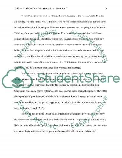 Plastic surgery in korea essay