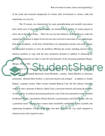 Role of Women in Math, Science and Engineering