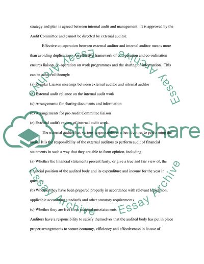 External Audit and Financial Statements