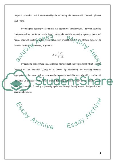 Electron Beam Lithography