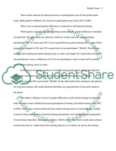 What was the gender difference in job related training between 1997 and 2002