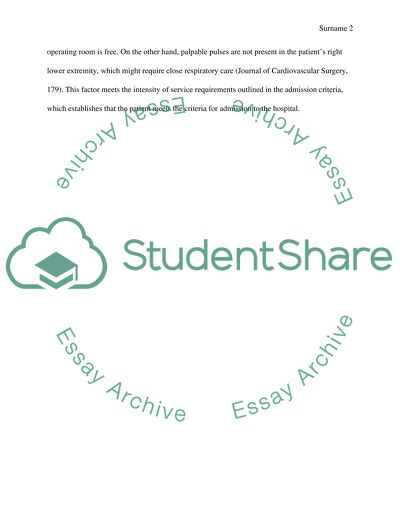 The Criteria for Admission to the Hospital