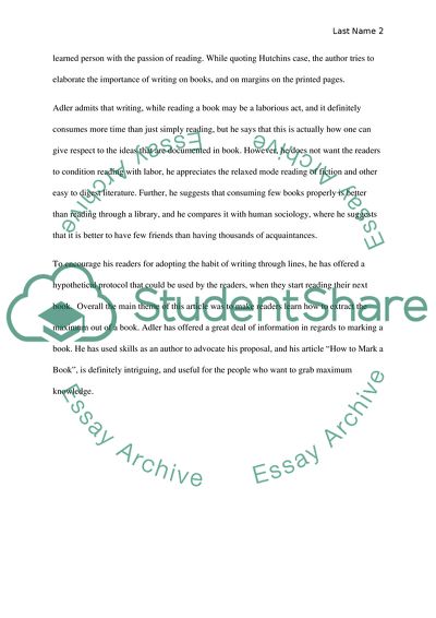 Rhetorical analysis of How to Mark a Book