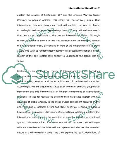 International Relations Theory and the War on Terror