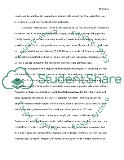 The Issue of Obesity in America