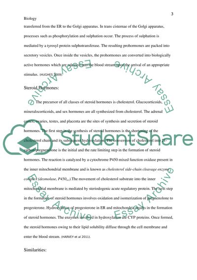 Biosynthesis of Peptide and Steroid Hormones