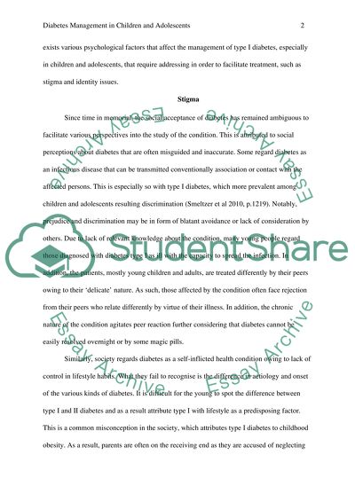 Diabetes Management in Children and Adolescents