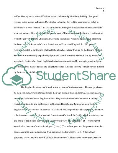 Aspects of the English and Spanish Societies that Arose in the Americas Prior to the 1790 Year