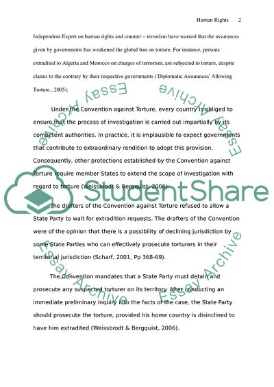 Human Rights: Rendition