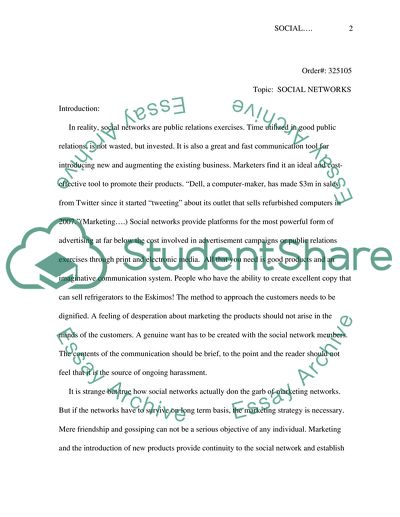 Marketing on Social Networks