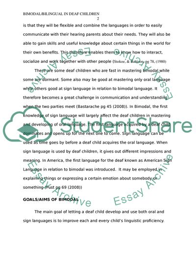 Theory of Learning Language in Deaf Children