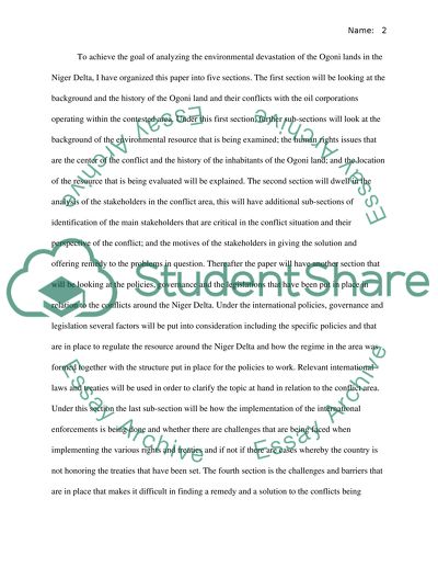 The Environmental Devastation the Oil Company has caused in the Niger Delta