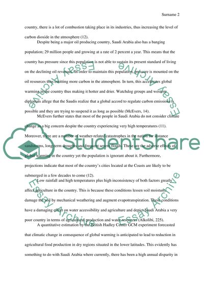 Global warming in saudi arabia