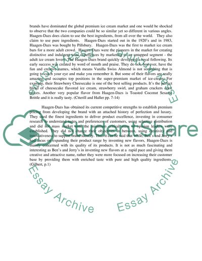 Bens and Jerrys Competitive Analysis