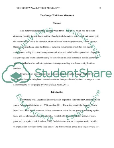 The Occupy Wall Street Movement