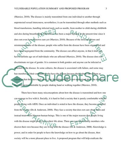 Vulnerable Population Summary (HIV/AIDS)