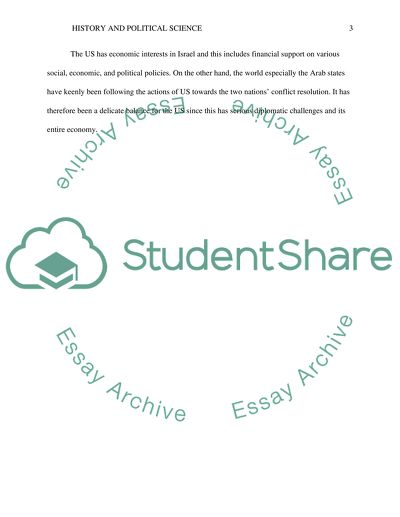 The Conflict between Palestine and Israeli as an Issue of International Concern of the US