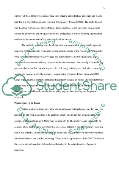 A Technique to Reduce Pain During Labor: The Midwifes in the Administration of Epidural Anesthesia