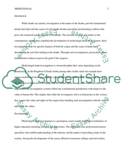 Origin and Development of Medicolegal Death Investigation