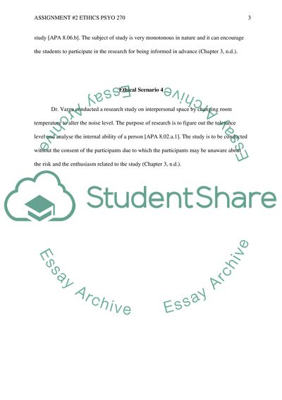 Assignment #2 Ethics PSYO 270