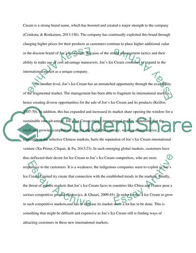 What Is International Marketing for Joes Ice Cream Company