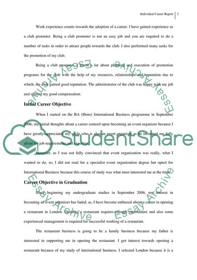 Analysis of Intended Career