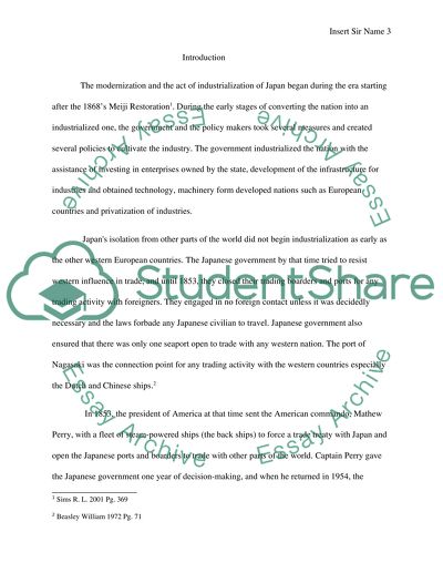 The Modernization and the Act of Industrialization of Japan