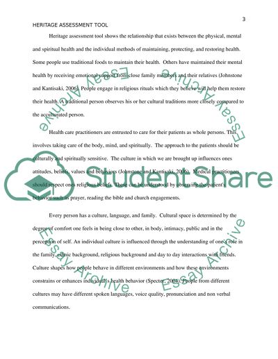 Heritage Assessment Tool