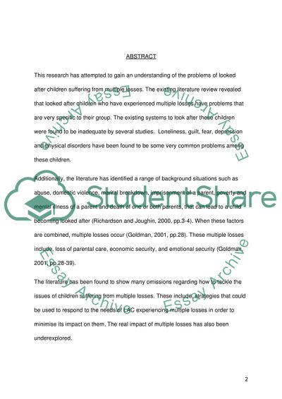 The Effects of Multiple Losses on Children
