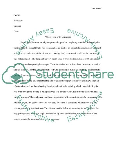 Wheat Field with Cypresses