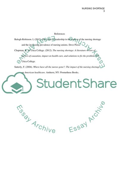 The issue of nursing shortage