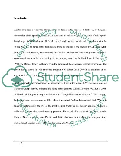 A Strategy for Devise and Launch of a new Adidas Product