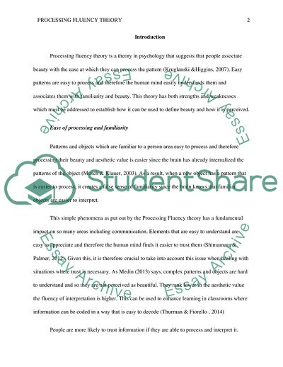 Processing Fluency Theory