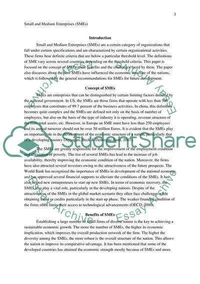 Small and Medium Enterprises