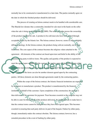 An evaluation of the suitability of the Istisna contract to financing small enterprises