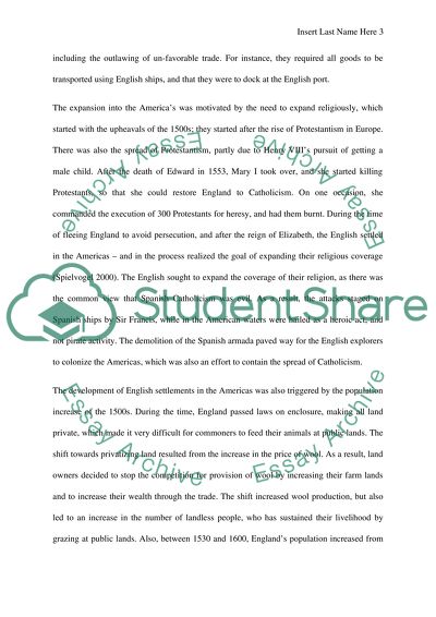 English settlement in the Americas