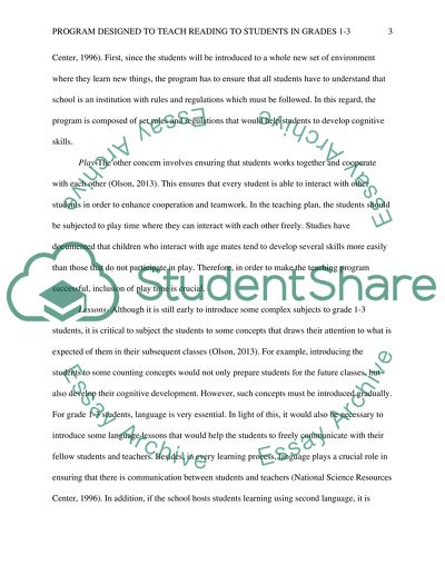 A Program Designed to Teach Reading to Students